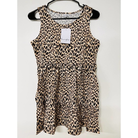 Love, Fire Cheetah Print Girls Dress - Picture 1 of 7